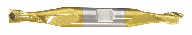 Square End Mill: Carbide, TiN Coated, Double End, 2 Flute, 3/8" Mill Dia, 3/4" LOC