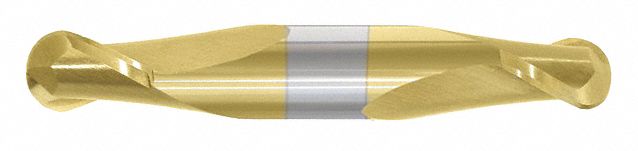 Ball End Mill: Carbide, TiN Coated, Double End, 2 Flute, 1/16" Mill Dia, 1/8" LOC