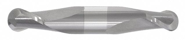 Ball End Mill: Carbide, TiCN Coated, Double End, 2 Flute, 1/16" Mill Dia, 1/8" LOC