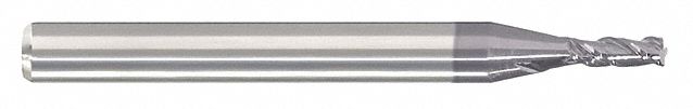 Corner Chamfer End Mill: Carbide, AlTiN Coated, 3 Flute, 1/16" Mill Dia, 3/16" LOC