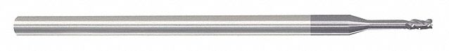 Corner Chamfer End Mill: Carbide, AlTiN Coated, 3 Flute, 1/16" Mill Dia, 3/32" LOC
