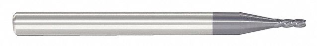 Corner Chamfer End Mill: Carbide, AlTiN Coated, 4 Flute, 1/16" Mill Dia, 3/32" LOC
