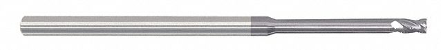Corner Chamfer End Mill: Carbide, AlTiN Coated, 4 Flute, 1/16" Mill Dia, 3/32" LOC