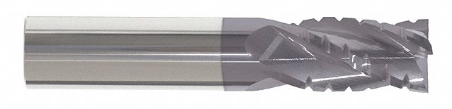 Roughing End Mill: Carbide, AlTiN Coated, 4 Flute, 1" Mill Dia, 1-1/2" LOC, 4" OAL