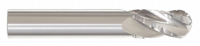 Roughing End Mill: Carbide, 4 Flute, 1/2" Mill Dia, 1" LOC, 3" OAL