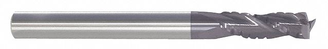 Roughing End Mill: Carbide, AlTiN Coated, 3 Flute, 1" Mill Dia, 1-1/2" LOC, 4" OAL