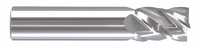 Square End Mill: Carbide, 4 Flute, 3/8" Mill Dia, 5/8" LOC, 2-1/2" OAL