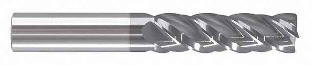 Corner Radius End Mill: Carbide, AlTiCrN Coated, 4 Flute, 1" Mill Dia, 1-1/2" LOC