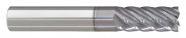 Corner Radius End Mill: Carbide, nACRo Coated, 6 Flute, 1/2" Mill Dia, 5/8" LOC