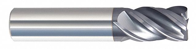 Corner Radius End Mill: Carbide, nACRo Coated, 4 Flute, 1/2" Mill Dia, 5/8" LOC