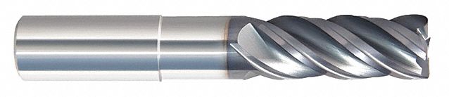 Corner Radius End Mill: Carbide, nACRo Coated, 4 Flute, 1/2" Mill Dia, 5/8" LOC