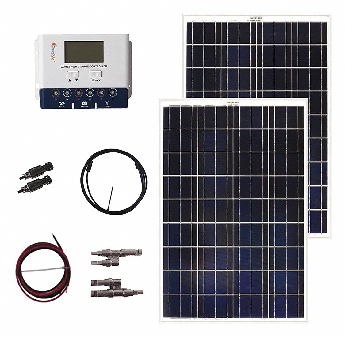 GRAPE SOLAR, 200 W Nominal Output Power, 18.0V DC, Solar Panel Kit ...