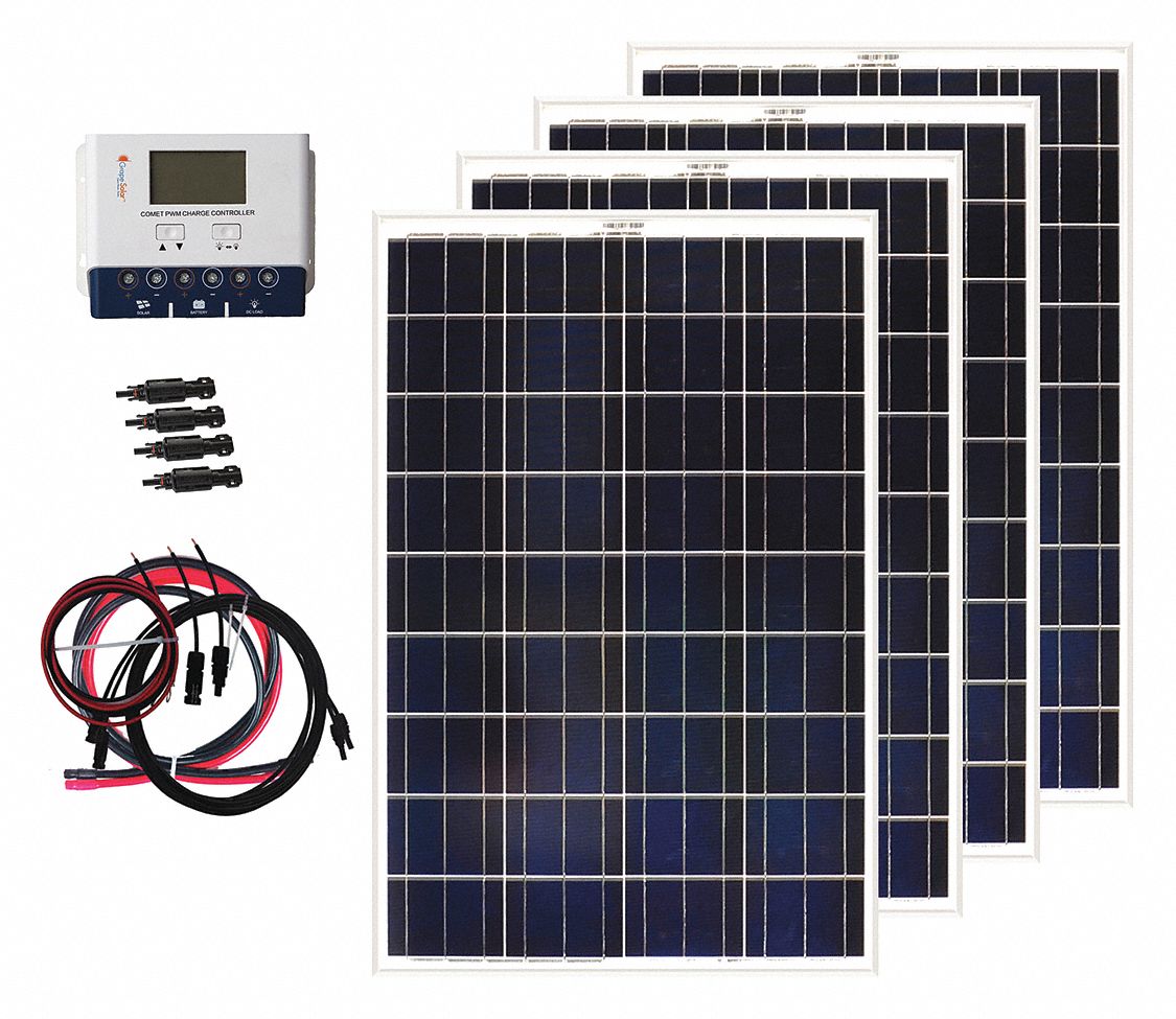 GRAPE SOLAR 400 W, Solar Panel Kit, 18.0V DC - 55HX49|GS-400-KIT - Grainger