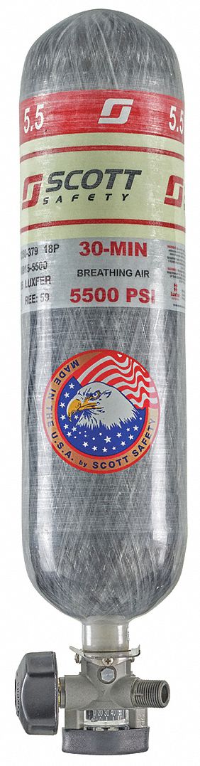 SCBA Cylinder, 5500 psi, 30 min., Filled