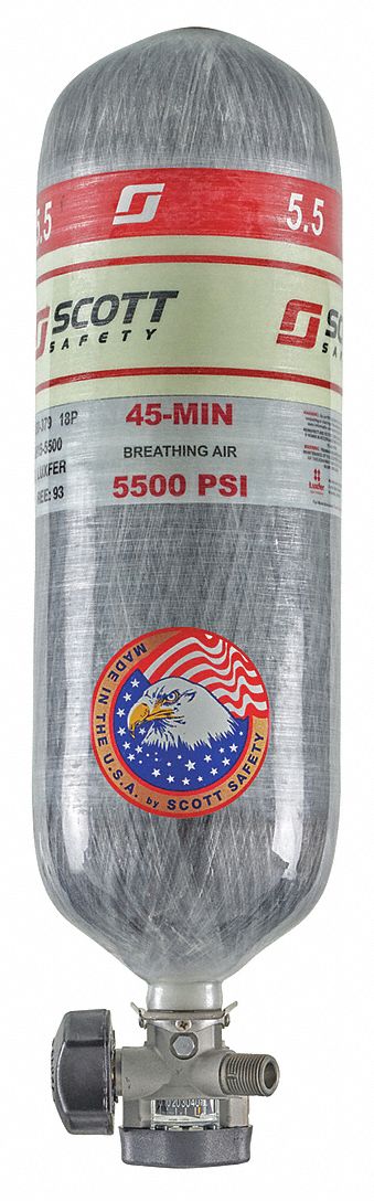 SCBA Cylinder, 5500 psi, 45 min., Filled