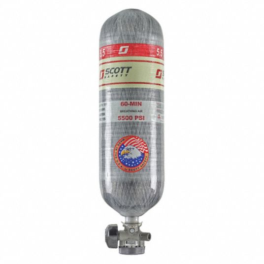 3M SCOTT SCBA Cylinder, 5500 psi, 60 min., Filled - 55HX59|200972-01 ...