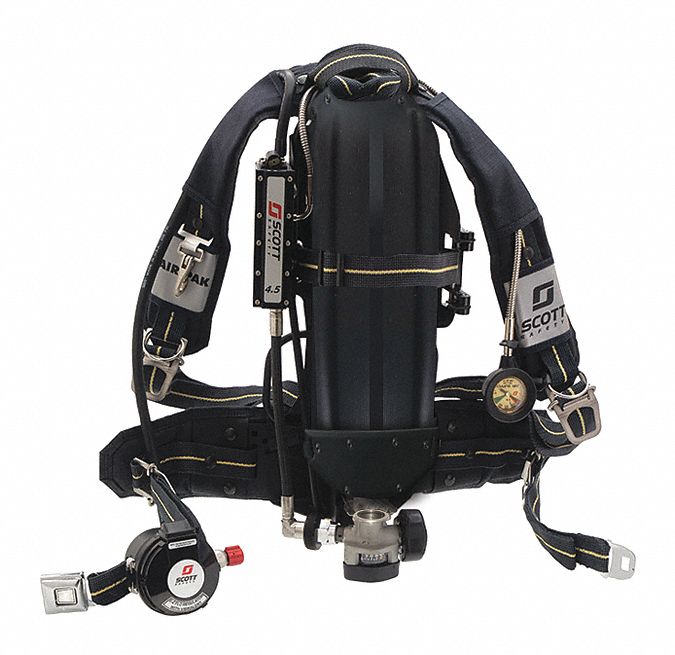 Scott 4.5 4500psi SCBA pack frame harness CBRN regulator NO Mask Haz ...