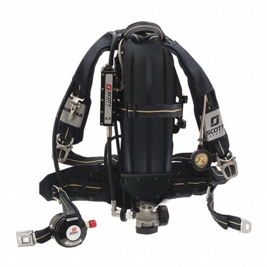 SCBA Backframe Assembly: Aluminum, Kevlar®, 4,500 psi Cylinder Pressure,  Harness/Regulators