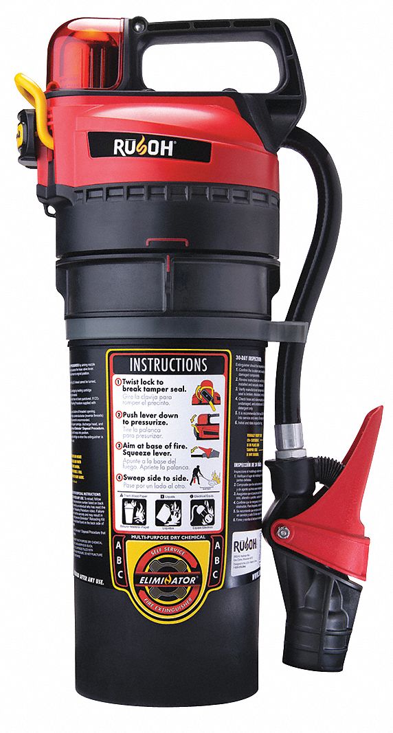 Reloadable Fire Extinguisher: Dry Chemical, ABC, 5 lb Capacity, 3A:40B:C, Pressure Transfer