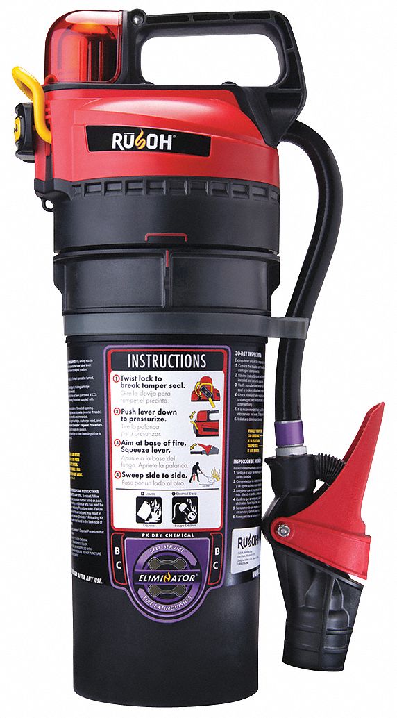 Reloadable Fire Extinguisher: Dry Chemical, BC, 5 lb Capacity, 40B:C, Pressure Transfer