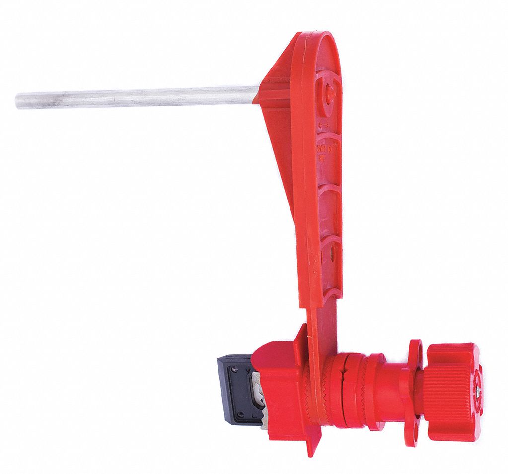Universal Valve Lockout: 6 in Blocking Arm Ht, For 1.63 in Max Handle Wd