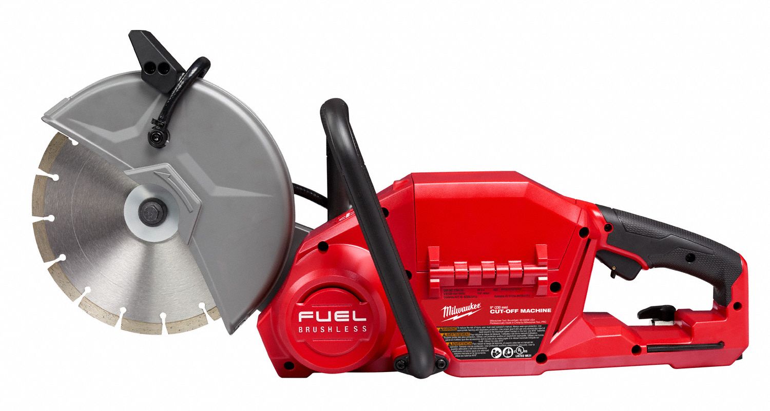 MILWAUKEE General Purpose, Wet/Dry, Handheld Concrete Saw, 9 in Blade