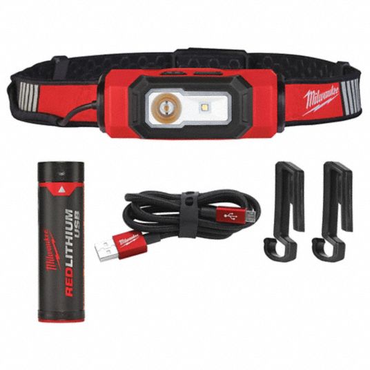 Milwaukee Led Headlamp Plastic 50 000 Hr Lamp Life Maximum Lumens Output 600 Black Red 55jc15 2116 21 Grainger