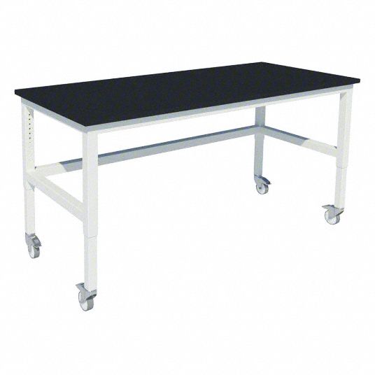Heavy Duty Table: 24 in Overall Wd, 36 in Overall Ht, 4 ft Overall Lg, Epoxy, 960 lb Load Capacity