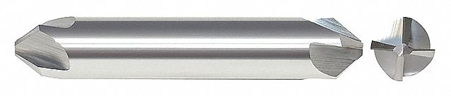 Countersink: 1/4 in Body Dia., 1/4 in Shank Dia., Bright (Uncoated) Finish, Carbide
