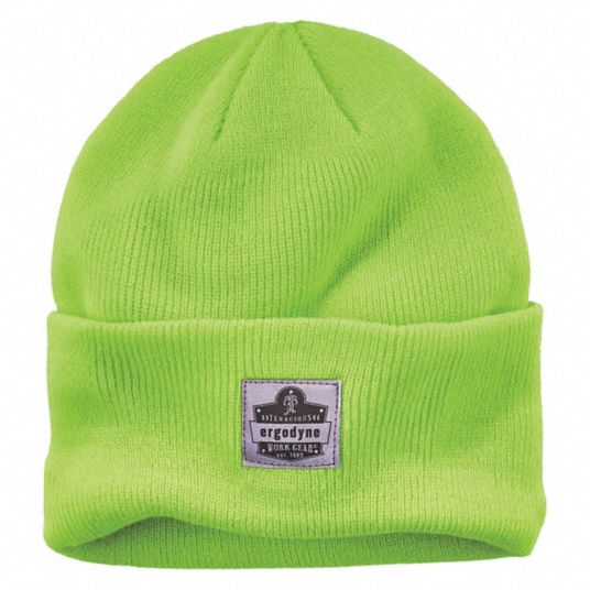 N-FERNO BY ERGODYNE, Beanie Cap, Lime, Hat - 55JE98|6806 - Grainger