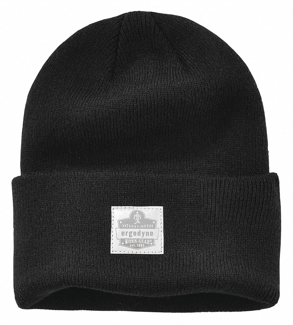 WINTER HAT, BEANIE STYLE, LINING, STRETCHABLE, BLACK, UNIVERSAL, ACRYLIC