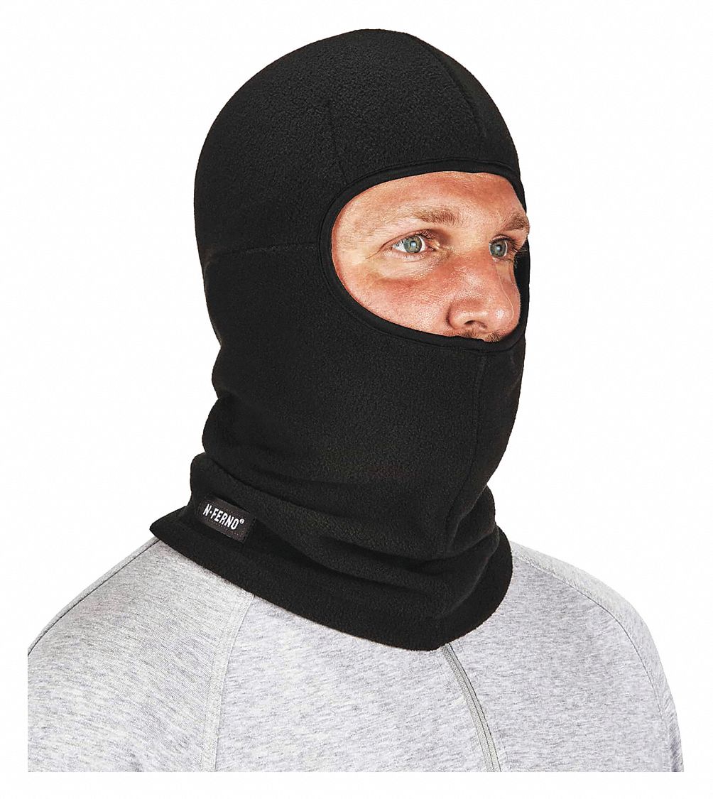 FACE MASK, HEAD/MOUTH, BLACK, UNIVERSAL, FLEECE