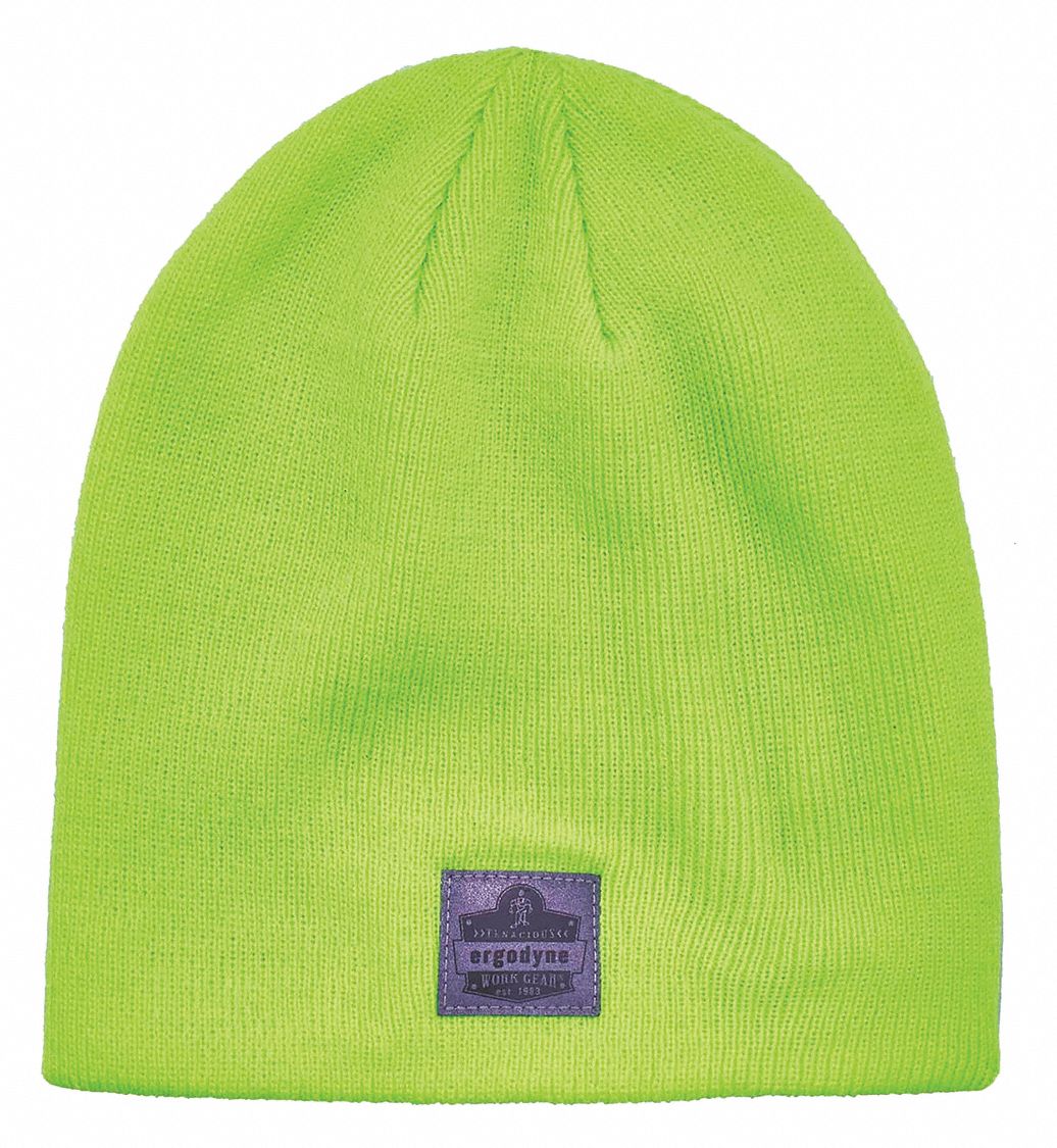 Hat: Beanie Cap, Lime, Universal, Hat, Acrylic, Head, Cuffless Beanie