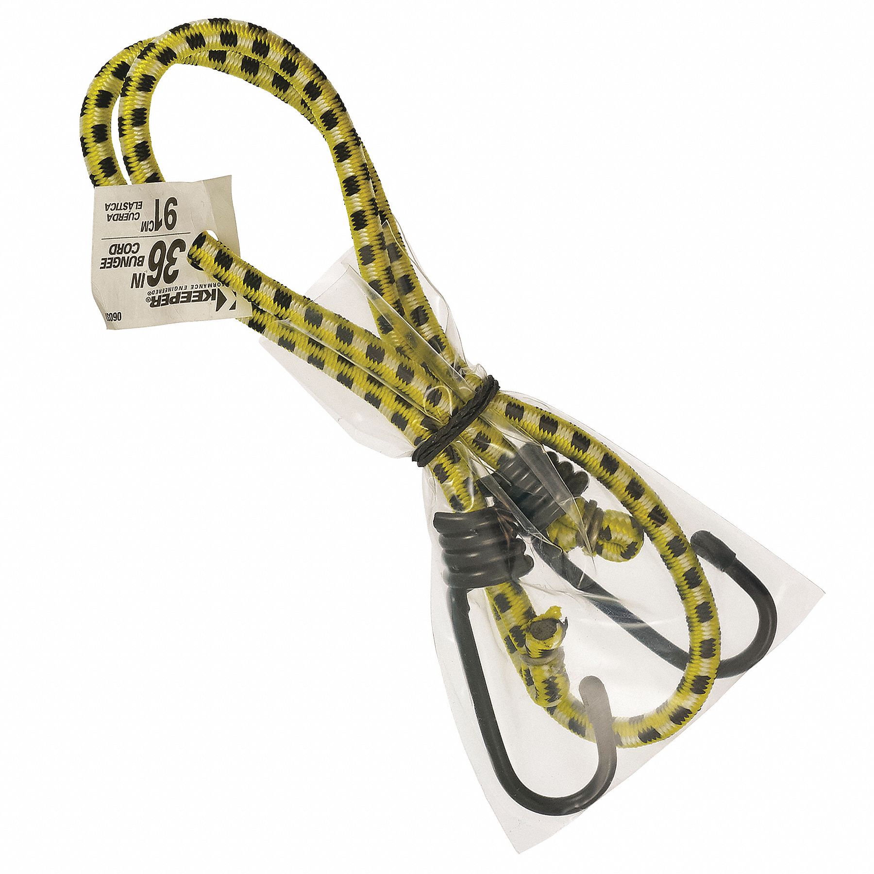 KEEPER Multicolored Polypropylene Bungee Cord with SHooks, Bungee Length 36 in 55JF7606037