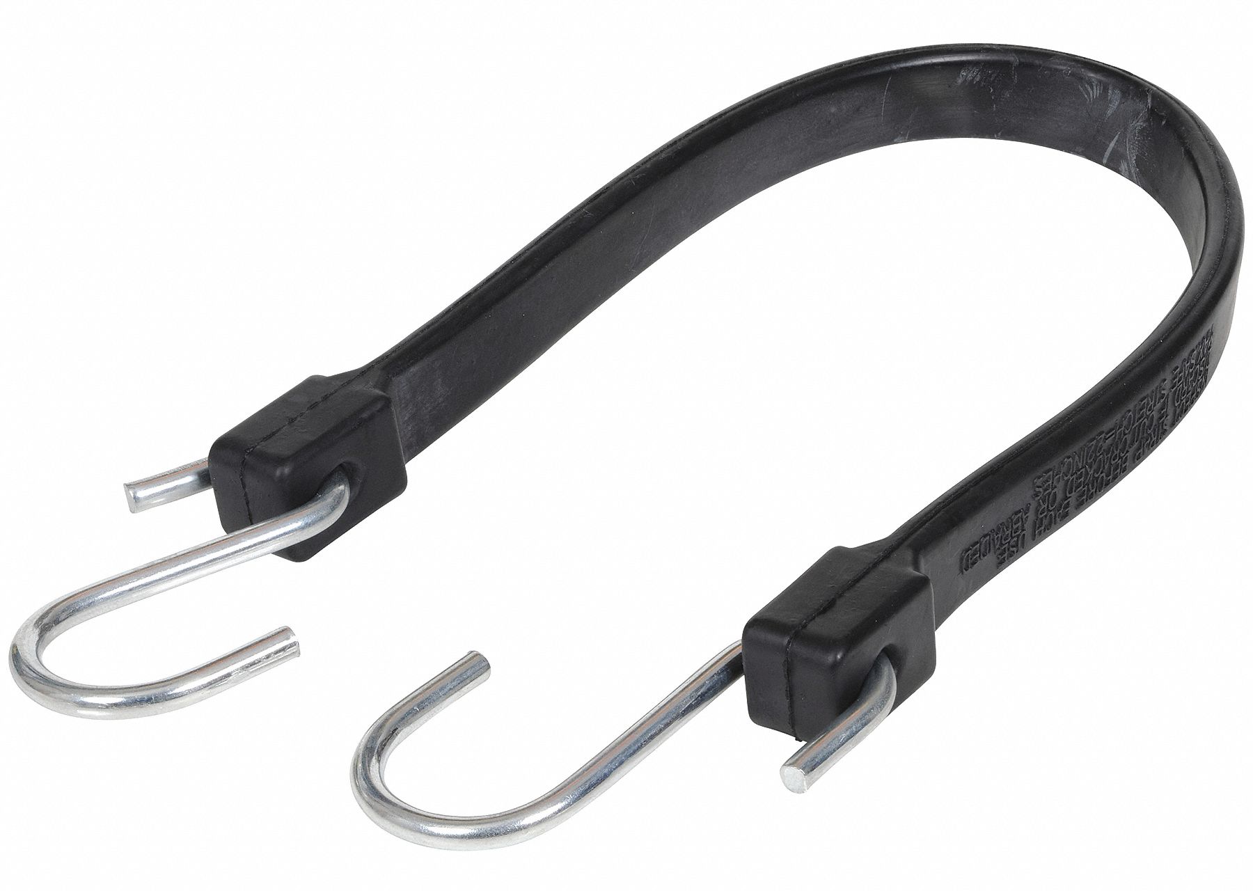 Black EPDM Rubber Bungee Strap with S-Hooks, Bungee Length: 19 in
