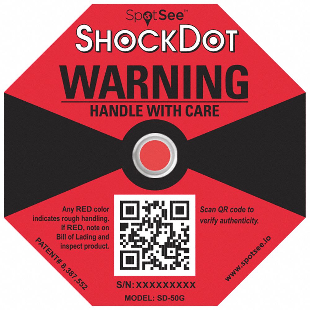 SHOCKWATCH GForce Indicator Label, Shock Indicator Type Shockwatch