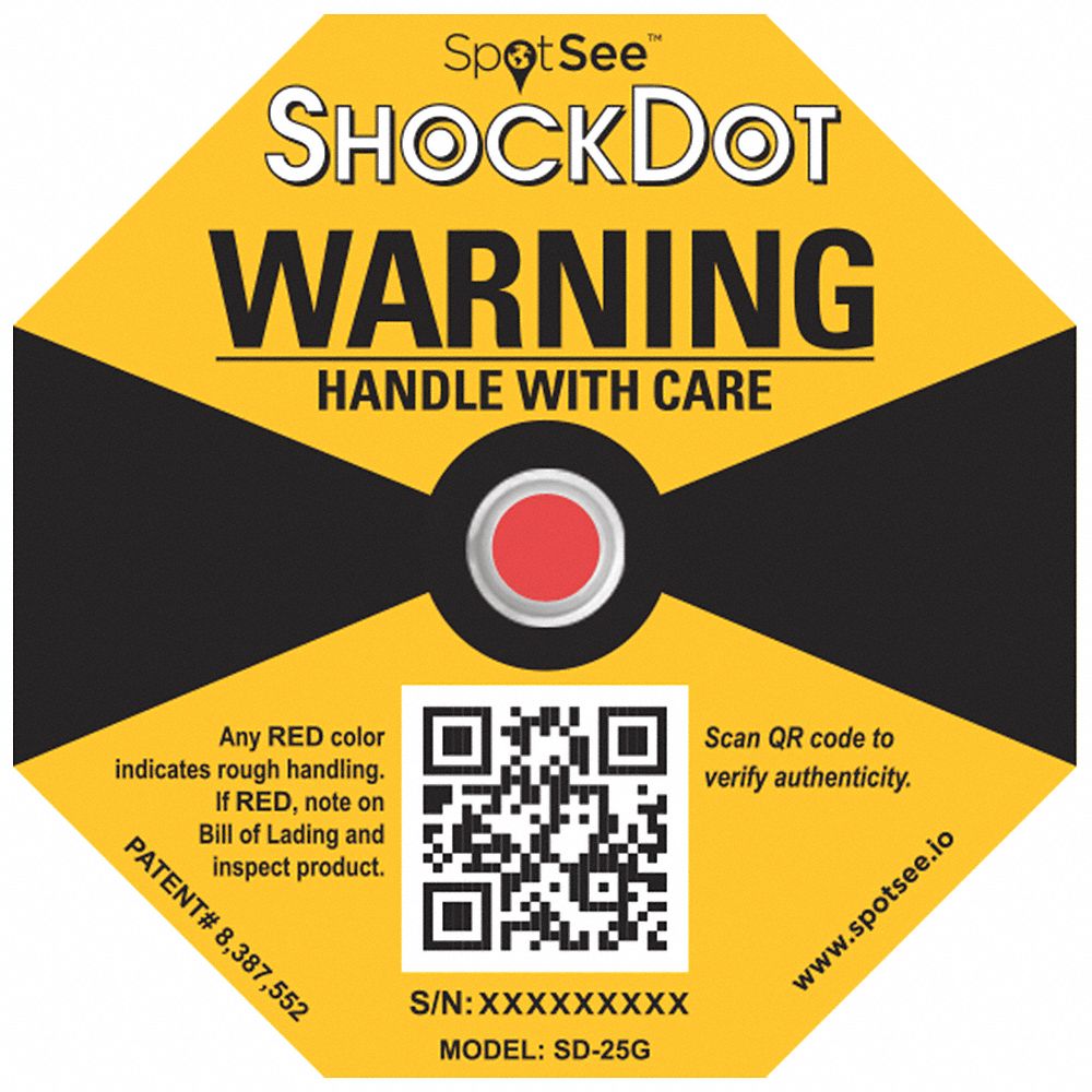 SHOCKWATCH GForce Indicator Label, Shock Indicator Type Shockwatch