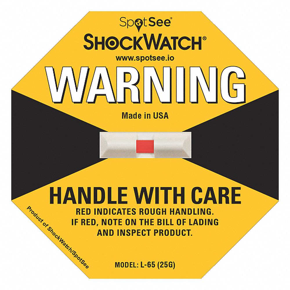 SHOCKWATCH GForce Indicator Label, Shock Indicator Type Shockwatch