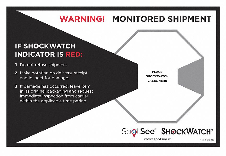 5 3 4 in label wd 8 3 4 in label ht shock indicator companion label