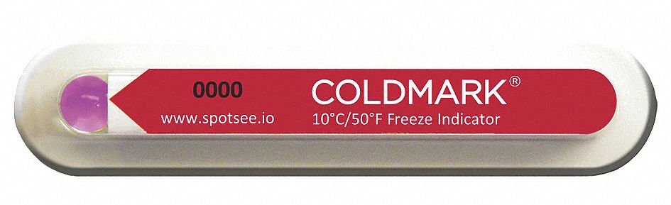 Temperature Indicator Label: 1 1/8 in Label Wd, 2 1/2 in Label Ht, 50° to 140°F, 100 PK