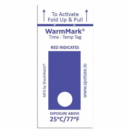 3/4 in Label Wd, 1 13/16 in Label Ht, Temperature Indicator Label