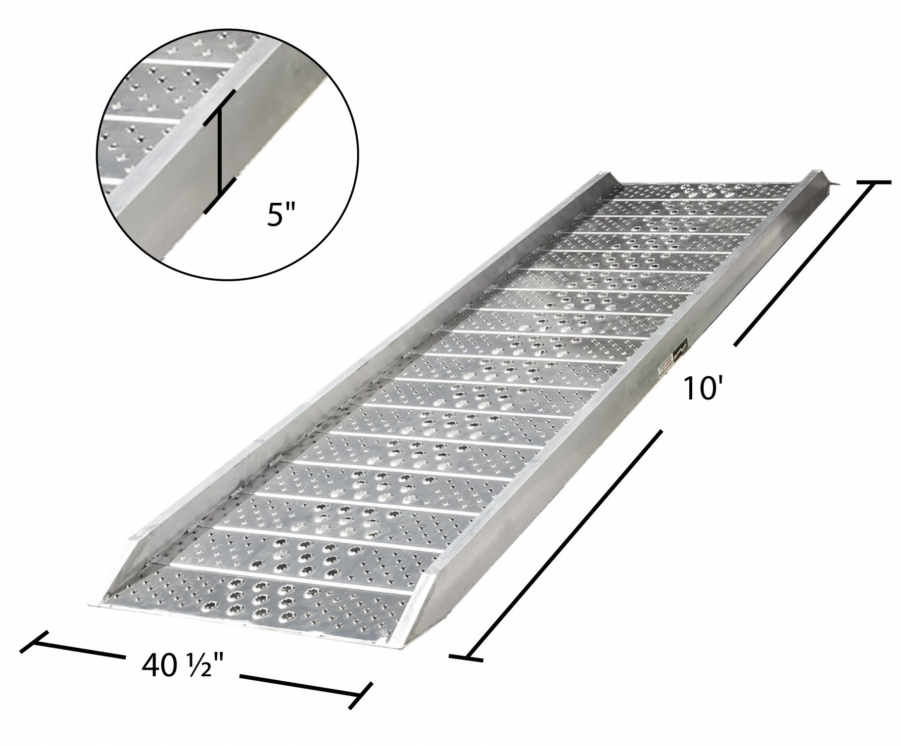 HEAVY DUTY RAMPS Walk Ramp, Apron End End Style, Load Capacity 2,000 lb