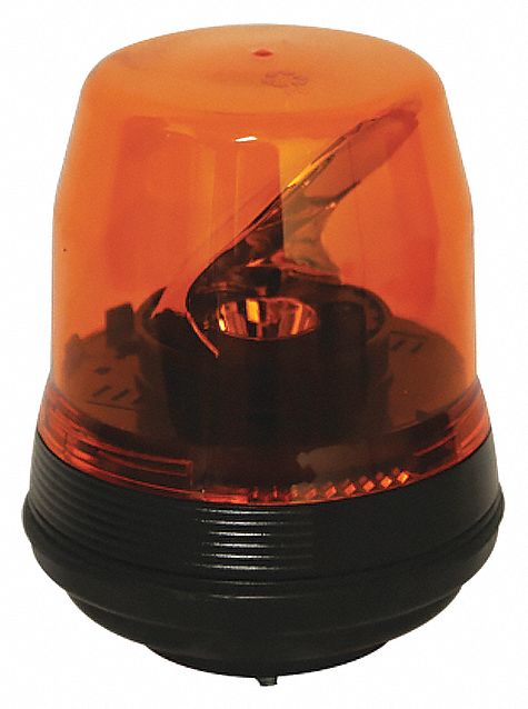 Rotating Beacon: Rotating Beacon, Amber, 5 11/16 in Overall Ht, LED, 12-24V DC