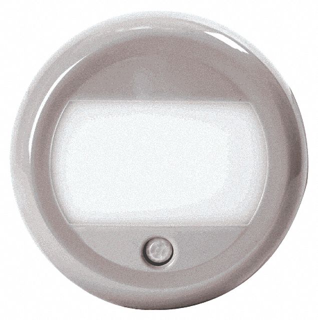 Dome Light: Round, 12-24V DC, LED, Clear, White, 5 1/8 in Overall Dia, 5 1/8 in Overall Lg