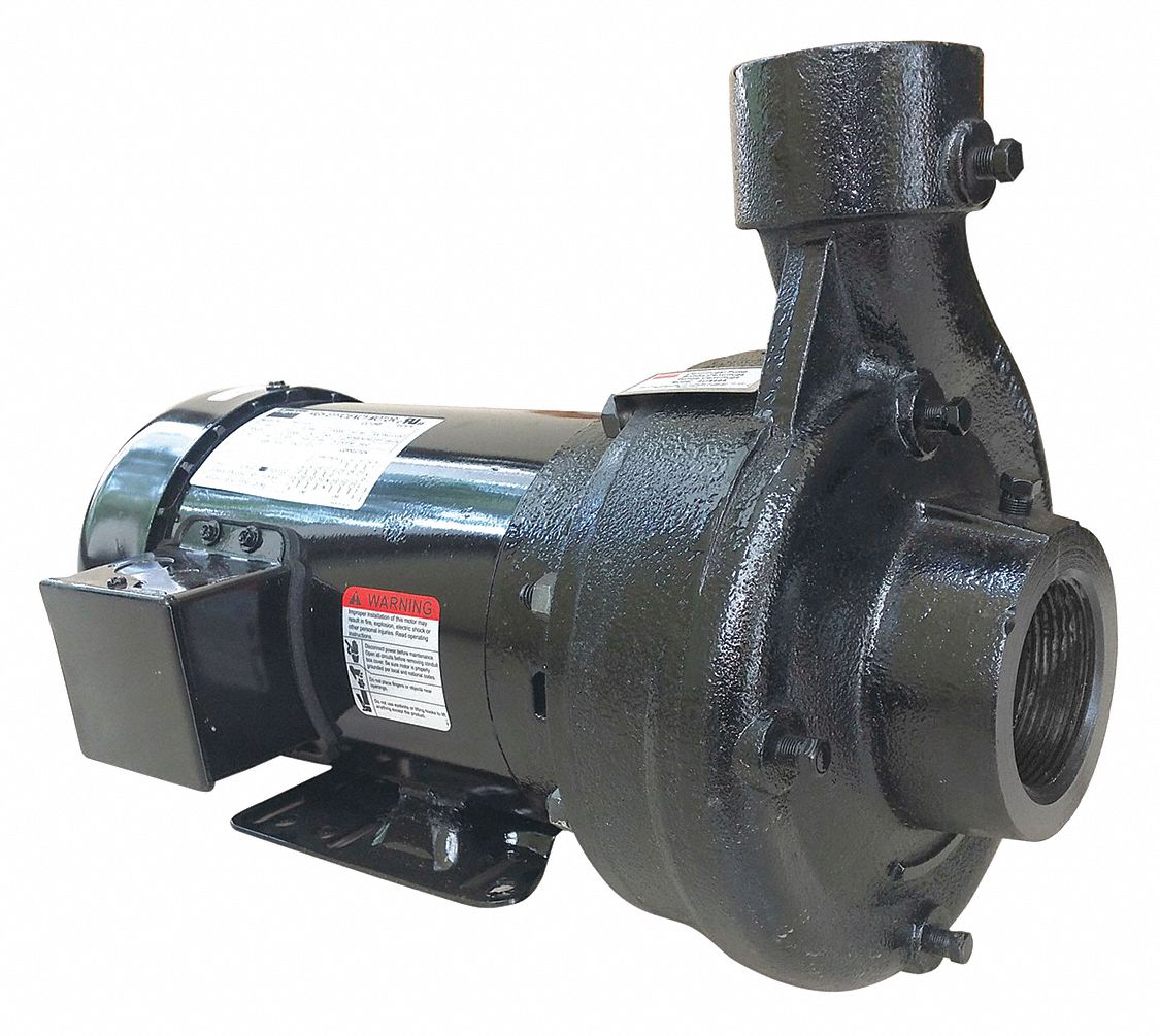 CENTRIFUGAL PUMP, 2 HORSEPOWER, 230/460V AC, 50 FT MAXIMUM HEAD, 2 IN, 1 1/2 IN INTAKE/DISCHARGE