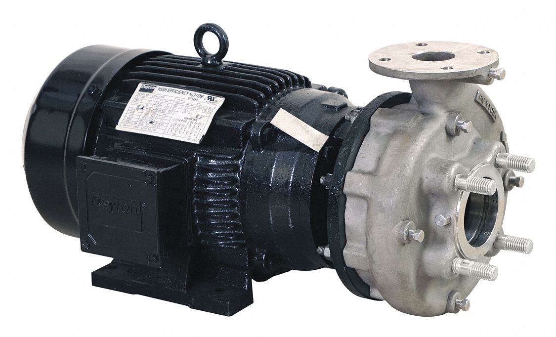 Centrifugal Pump: 3 hp, 208-240/480V AC, 84 ft Max Head, 2 1/2 in , 2 in Intake and Disch