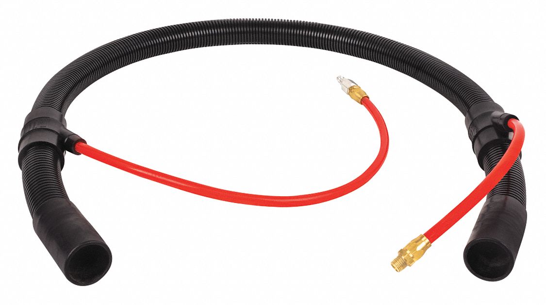 Vacuum Hose: 1 1/4 in Hose Dia, 6 ft Hose Lg, Plastic, Black