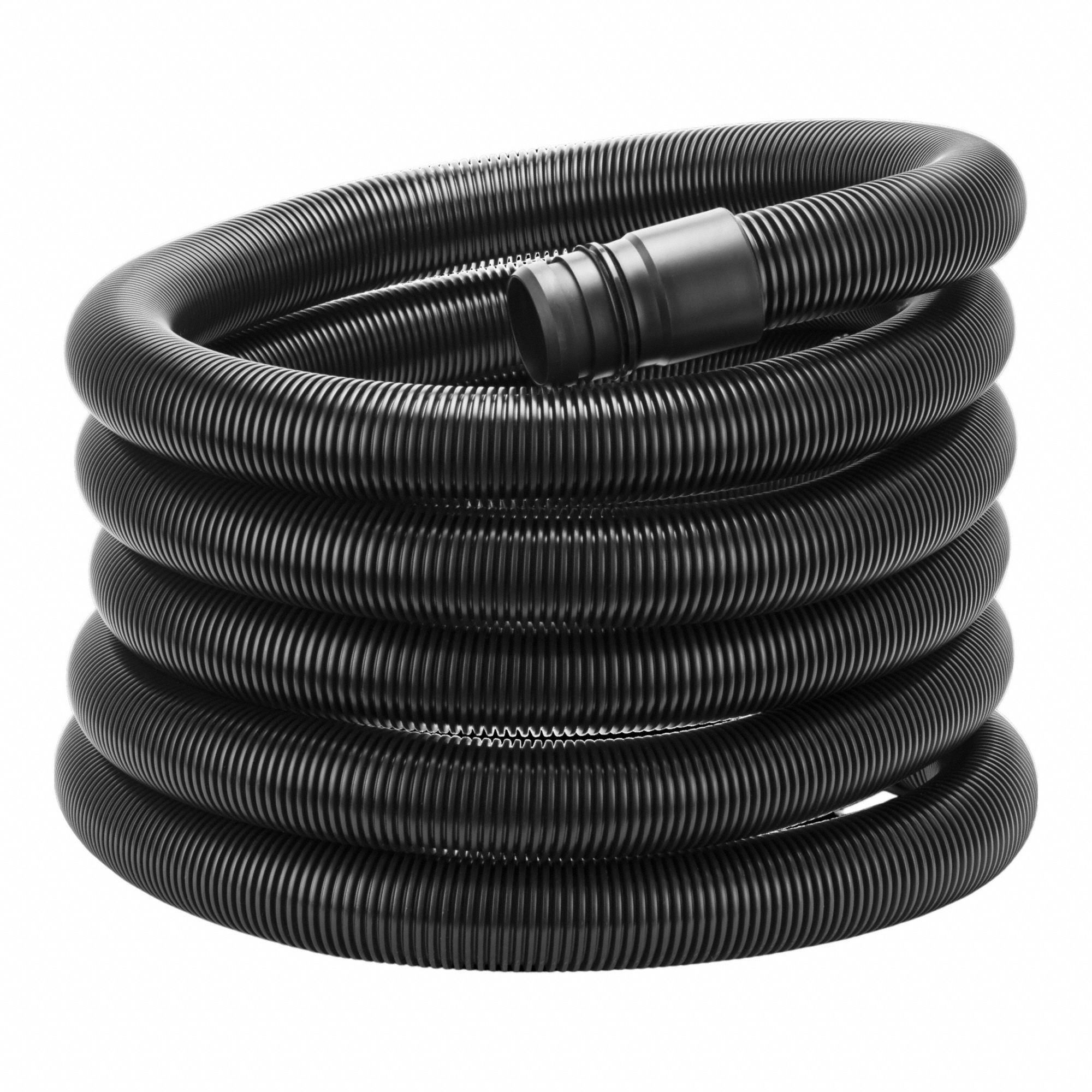 Vacuum Hose: 1 1/2 in Hose Dia, 10 ft Hose Lg, Plastic, Black