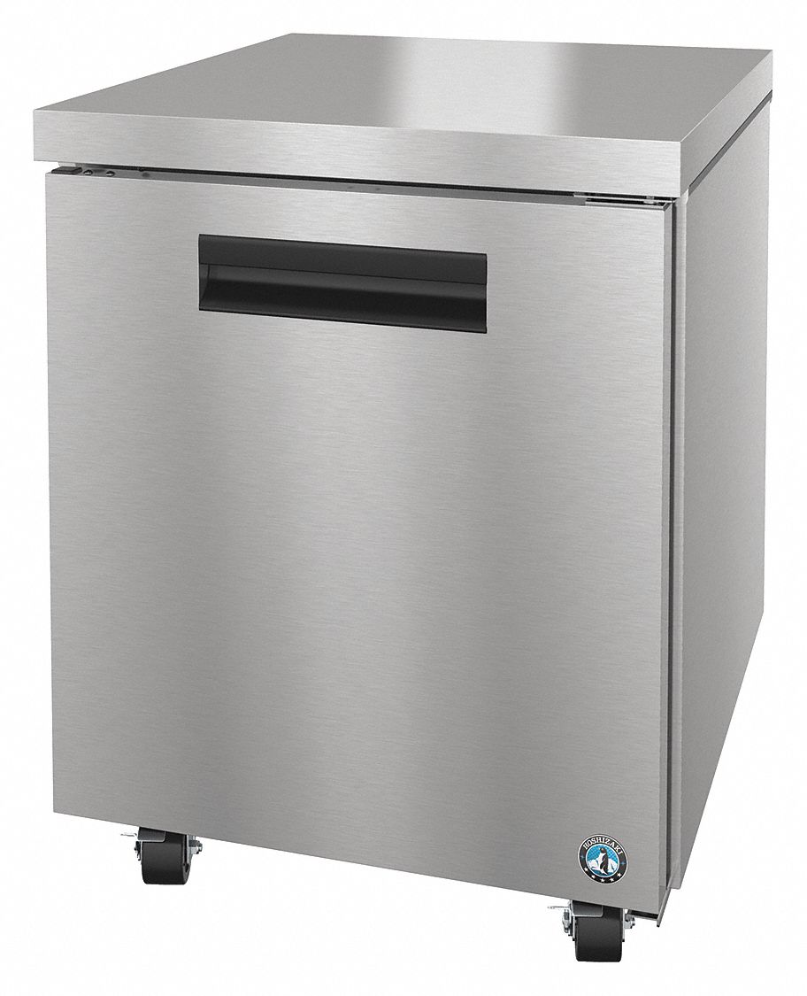 Undercounter Refrigerator: Silver, 6.2 cu ft, 33 5/8 in Ht, 31 in Dp, Solid Door, 1 Doors