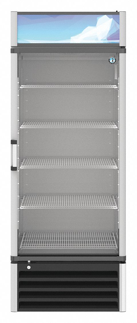 Refrigerated Merchandiser: 78 in x 30 in x 29 3/4 in, Silver, Swing, 5 Shelves, 1 Doors